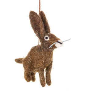 Herbert the Hare - Woodland - Countryside - Needle felt - Fair trade - Handmade - Biodegradable - Eco - Handmade