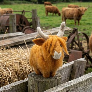 Highland Cow - Farmyard Character - Felt Decorations - Hanging Decorations - Scottish Highlands - Eco friendly - Biodegradable image 4