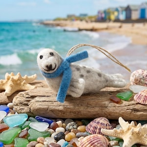 Eduardo the Seal Handmade Felt Hanging Sealife Decoration