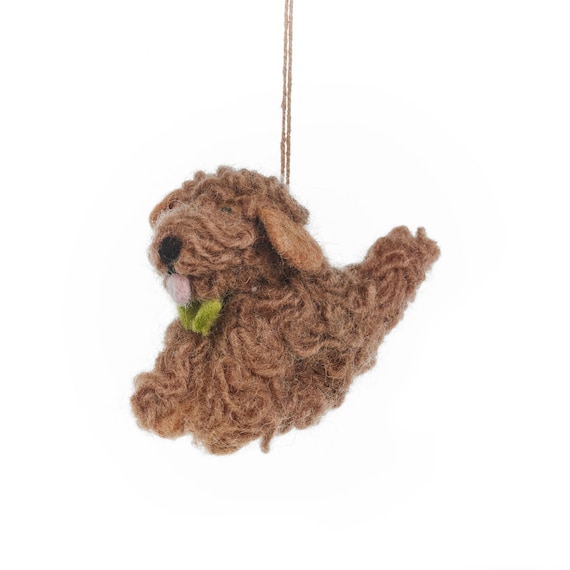 Handmade Felt Cassie the Cockapoo Dog Hanging Decoration Handmade Felt Cassie the Cockapoo Dog Hanging Decoration
