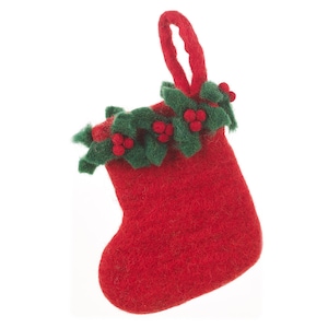 Handmade Felt Biodegradable Mini Christmas Stocking Hanging Decoration