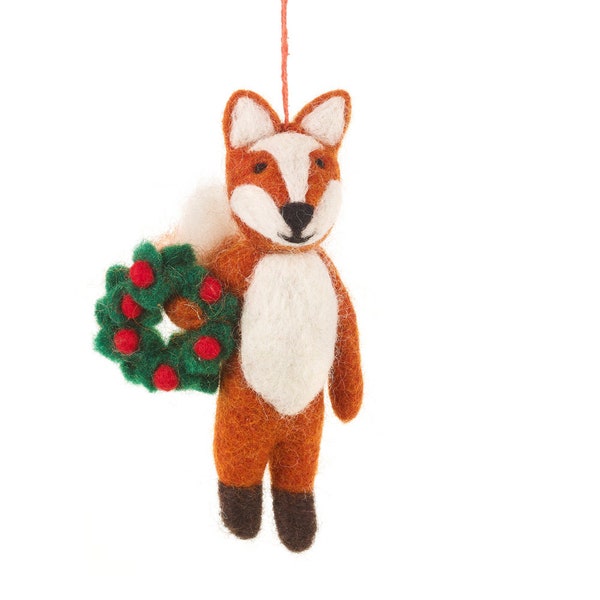 Finley Festive Fox - Fox Decoration - Festive Fox - Christmas Characters - Felt Animals - Christmas Decorations - Felt So Good - Handmade