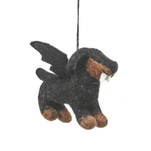 Spooky Sausage Dog - Halloween Decoration - Needle Felt - Handmade - Dachshund - Sustainable