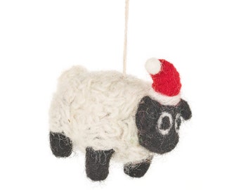 Christmas Black Sheep - Needle felt - Christmas decoration - Christmas sheep - Hanging decoration - Eco friendly - Biodegradable