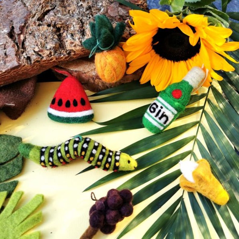Biodegradable Needle Felt Eco Friendly Sustainable Felt so good Carl the Caterpillar Hanging decoration Hand Made Fair trade
