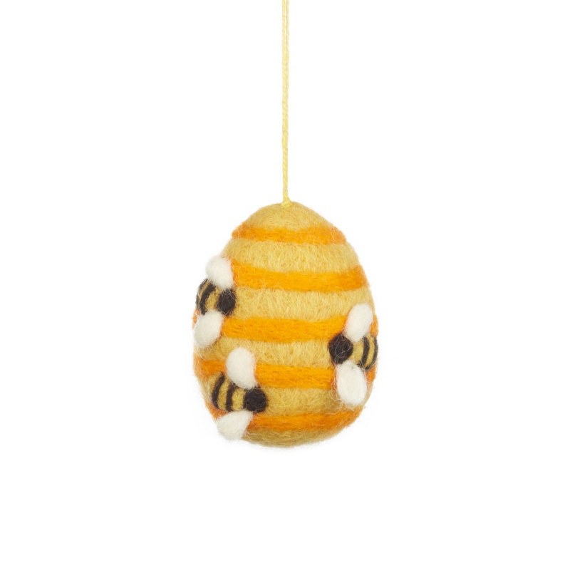 Hanging Busy Beehive Decoration - Needle felt - Biodegradable - Sustainable - Eco - Bumblebee - Farmyard - Springtime - Eco
