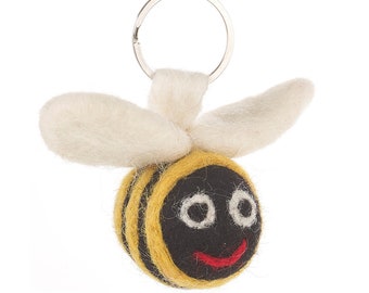 Bumblebee Schlüsselanhänger - Save the bees - Schlüsselanhänger - Handgemacht - Nadelfilz - Biene - Fair Trade - Nachhaltig - Umweltfreundlich - Geschenk