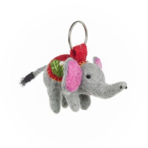 Elsie Elephant Keyring - Handmade - Needle Felt - Fair trade - Quirky - Gift - Sustainable - Key Chain