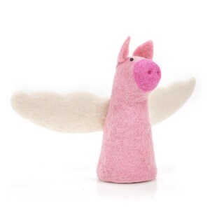 Flying Pig Fantasy Tree Topper Egg Cosy Needle Felt Fair trade Sustainable Eco Friendly Biodegradable image 2
