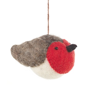 Rosie Robin - Feltro ad ago - Feltro - Decorazione per uccelli - Decorazione Robin - Decorazione natalizia - Sostenibile - Ecologico - Biodegradabile