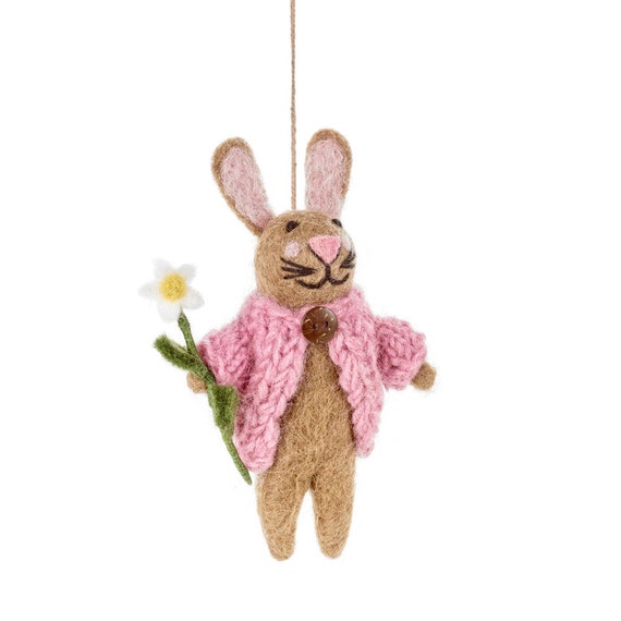 Handmade Needle Felt Blossoming Watering Can Hanging Decoration Handmade Needle Felt Blossoming Watering Can Hanging Decoration