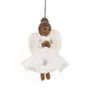Black Christmas Angel - Christmas Decoration - Handmade - Fair trade - Eco Friendly - Silk - Biodegradable