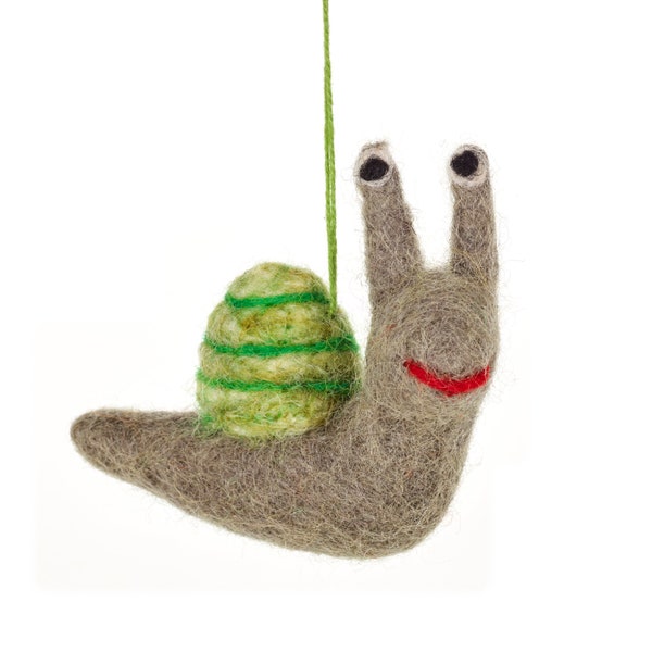 Shelby Snail - Farmyard - Sustainable - Insects - Bugs - Hanging decoration - Needle felt - Eco friendly - Fair trade