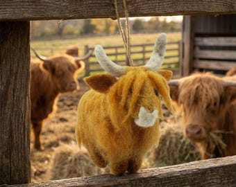 Highland Cow - Farmyard Character - Felt Decorations - Hanging Decorations - Scottish Highlands - Eco friendly - Biodegradable