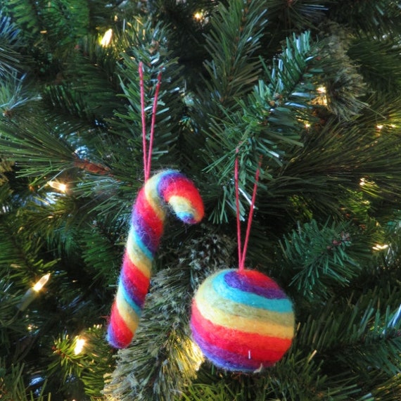 Rainbow Bauble Christmas Felt so Good Hand Made Hanging Decoration