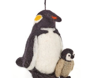 Baby Penguin - Penguin - Christmas Decoration - Handmade - Fair trade - Biodegradable - Needle Felt - Sustainable