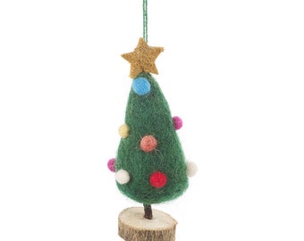 Mini Christmas Tree - Standing Decoration - Handmade - Biodegradable - Sustainable - Eco Friendly - Christmas Decoration - Needle Felt