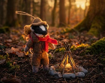 Scouts Badger - Hanging Decoration - Handmade - Woodland - Camper - Adventurer - Sustainable - Eco-friendly - Plastic-free