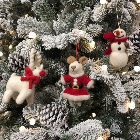 Handmade Felt Decoration - Mrs Santa Paws Handmade Felt Decoration - Mrs Santa Paws