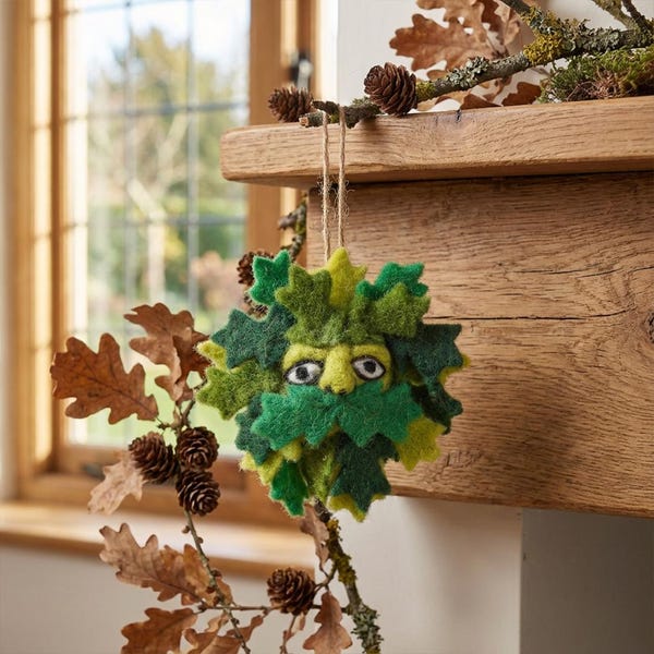 Green Man - Spring Decoration - Nature - Needle Felted Decoration - Hippie - Felt So Good