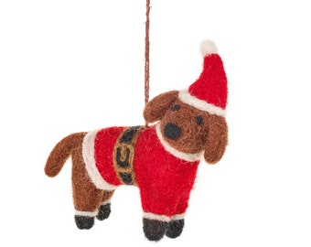 Buddy the Festive Dog - Felt decoration - Christmas dog - Dog decoration - Felt - Handmade - Biodegradable - Sustainable - Eco friendly