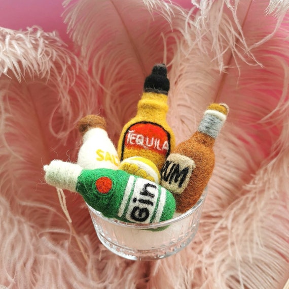 Handmade Needle Felt Bottle of Gin Handmade Needle Felt Bottle of Gin