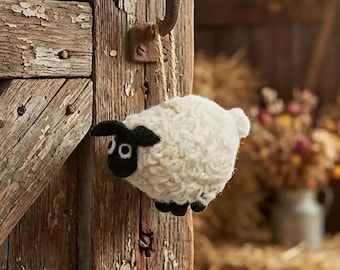 Black Sheep Hanging Decoration: Eco-Friendly Ornament Needle Felted Wool