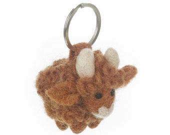 Highland Cow Keyring - Needle Felt - Sustainable - Eco-friendly - Key ring - Key chain