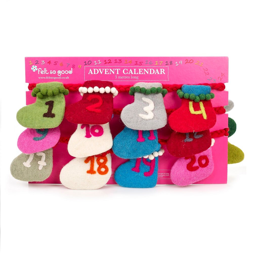 Colourful Advent Calendar Needle Felted Christmas Stocking Etsy