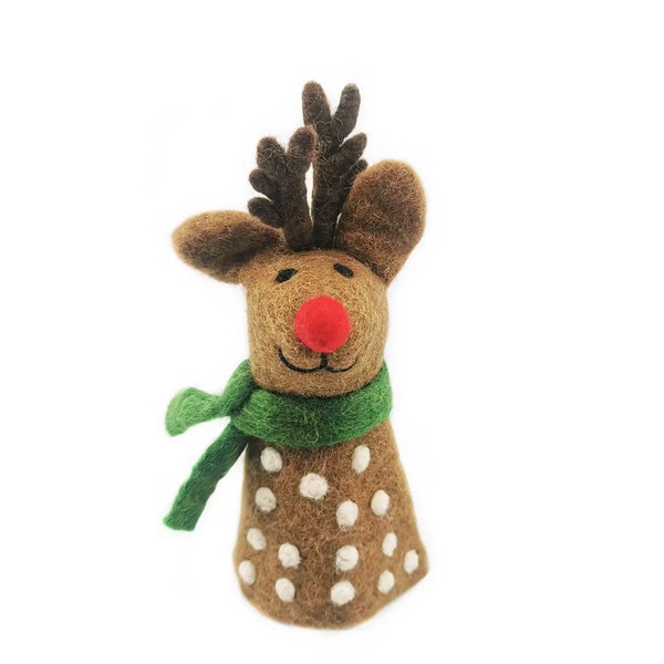 Rudolph Tree Topper - Felt - Needle Felt - Christmas Tree Topper - Christmas - Handmade