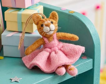 Gracie Cat Handmade Felt Hanging Decoration