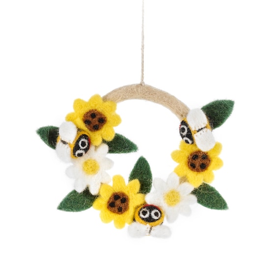 Handmade Needle Felt Blossoming Watering Can Hanging Decoration Handmade Needle Felt Blossoming Watering Can Hanging Decoration