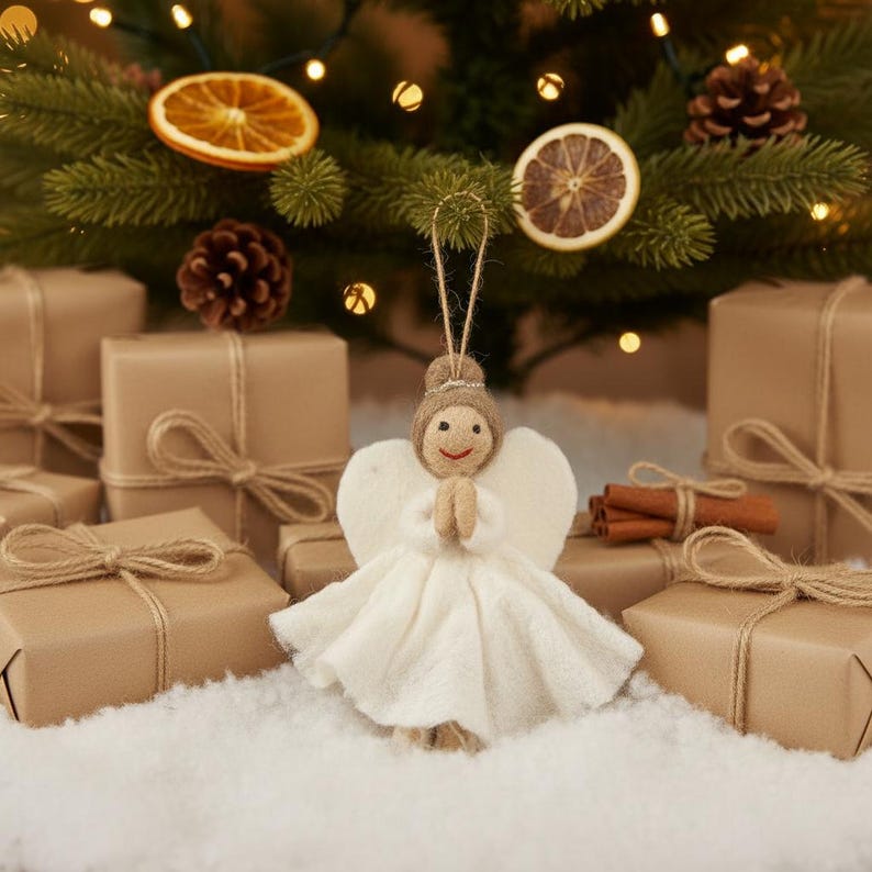Christmas Angel - Christmas Decoration - Handmade - Fair trade - Eco Friendly - Silk - Biodegradable image 4