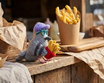 McPigeon - Hanging Decoration- Handmade - Needle Felted - Sustainable - Ecofriendly - Plastic Free