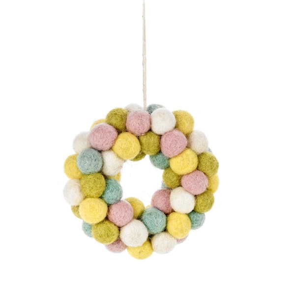 Easter Mini Bubble Wreath - Pompom - Pastel - Mini Wreath - Easter - Easter Decoration - Easter Wreath - Hanging Decoration - Eco