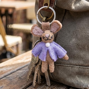 Llavero de conejito - Llavero de fieltro hecho a mano