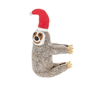 Christmas Sloth Tree Topper - Handmade - Felt - Christmas Tree - Christmas Tree Topper - Sustainable - Biodegradable - Sloth - Christmas