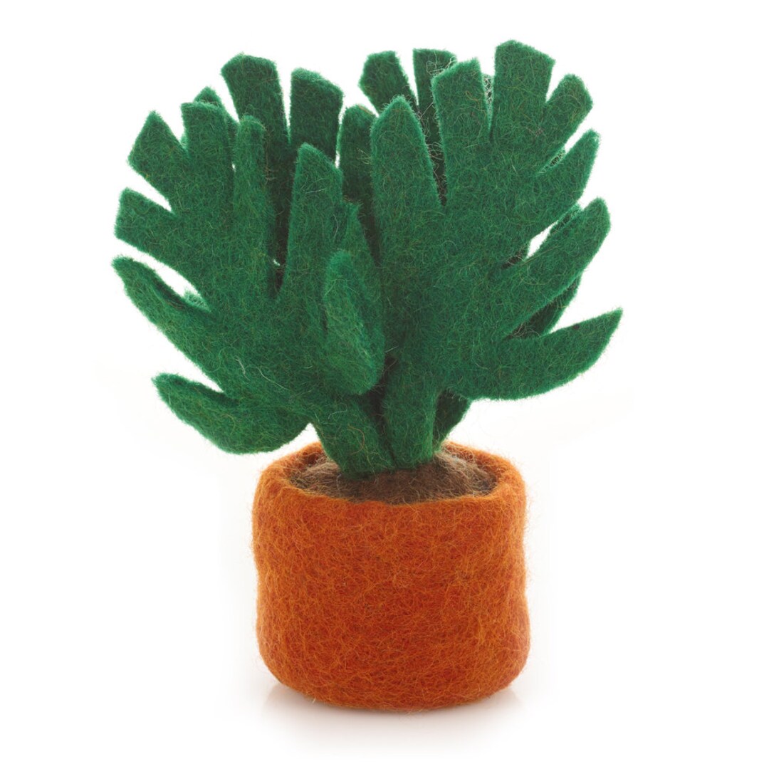 Mini Monstera Plant Felt Plant Standing Decoration Handmade Plant