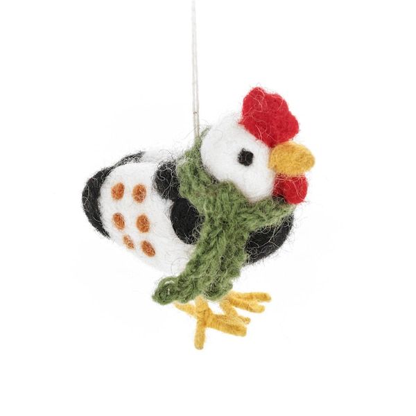 Clara the Chicken - Needle Felt Decoration - Biodegradable - Chicken - Christmas - Traditional Christmas - Christmas Decoration