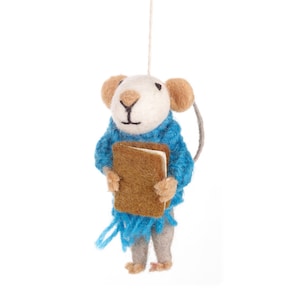Archie Mouse - Wooland - Felt Decoration - Fairtrade - Ethical - Felt Animals - Hanging Decoration - Christmas - Plastic Free - Eco