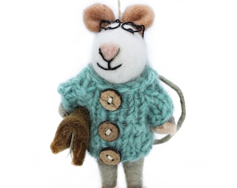 Susie Mouse - Woodland - Felt Decoration - Fair trade - Ethical - Felt Animals - Hanging Decoration - Eco - Biodegradable