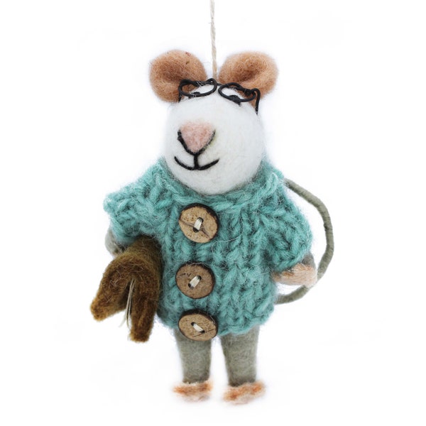 Susie Mouse - Woodland - Felt Decoration - Fair trade - Ethical - Felt Animals - Hanging Decoration - Eco - Biodegradable