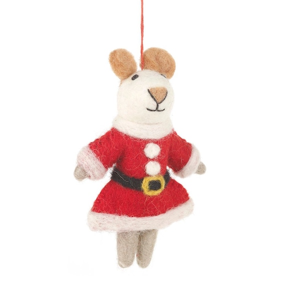 Handmade Felt Decoration - Mrs Santa Paws Handmade Felt Decoration - Mrs Santa Paws