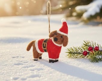 Buddy the Festive Dog: Handmade Felt Christmas Ornament