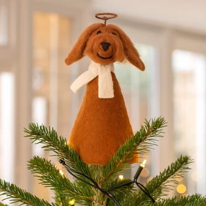 Sahara Dog Handmade Felt Christmas Tree Topper