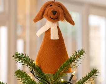 Sahara Dog Handmade Felt Christmas Tree Topper