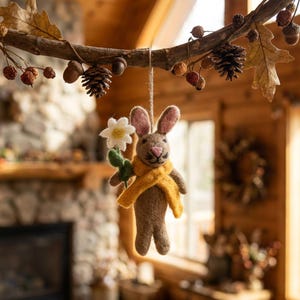 Marigold the Rabbit - Spring - Easter - Needle Felt - Handmade - Eco-friendly - Sustainable - Bunny - Hanging Decoration - Easter Tree