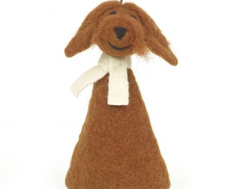 Handmade Felt Sahara Dog Christmas Tree Topper