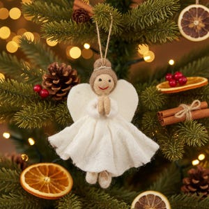 Christmas Angel - Christmas Decoration - Handmade - Fair trade - Eco Friendly - Silk - Biodegradable image 1
