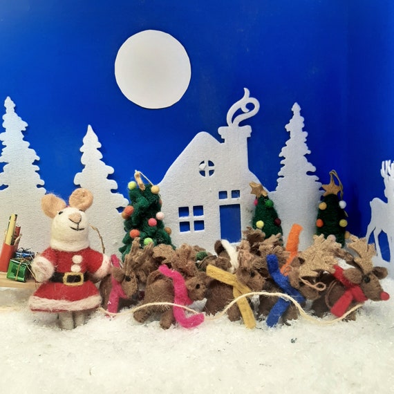 Handmade Felt Decoration - Mrs Santa Paws Handmade Felt Decoration - Mrs Santa Paws